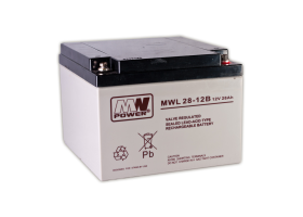 MW Power MWL 28Ah/12V akumulator AGM (166*175*125mm) Śruba M5 (T13)