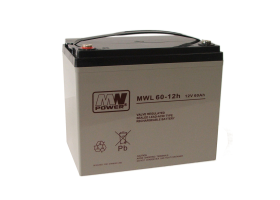 MW Power MWL 60Ah/12V akumulator AGM (260*168*211mm) Śruba M6 (T16)