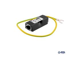 ATTE POWER IPP-1-21-HS Ogranicznik przepięć dla urządzeń Gigabit Ethernet 10/100/1000 Mbps oraz PoE PASSIVE / 802.3 af/at, złącza ekranowane RJ45/RJ45
